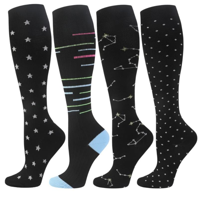 Knee-high Sports Socks for Men and Women - 4 Pairs Socks