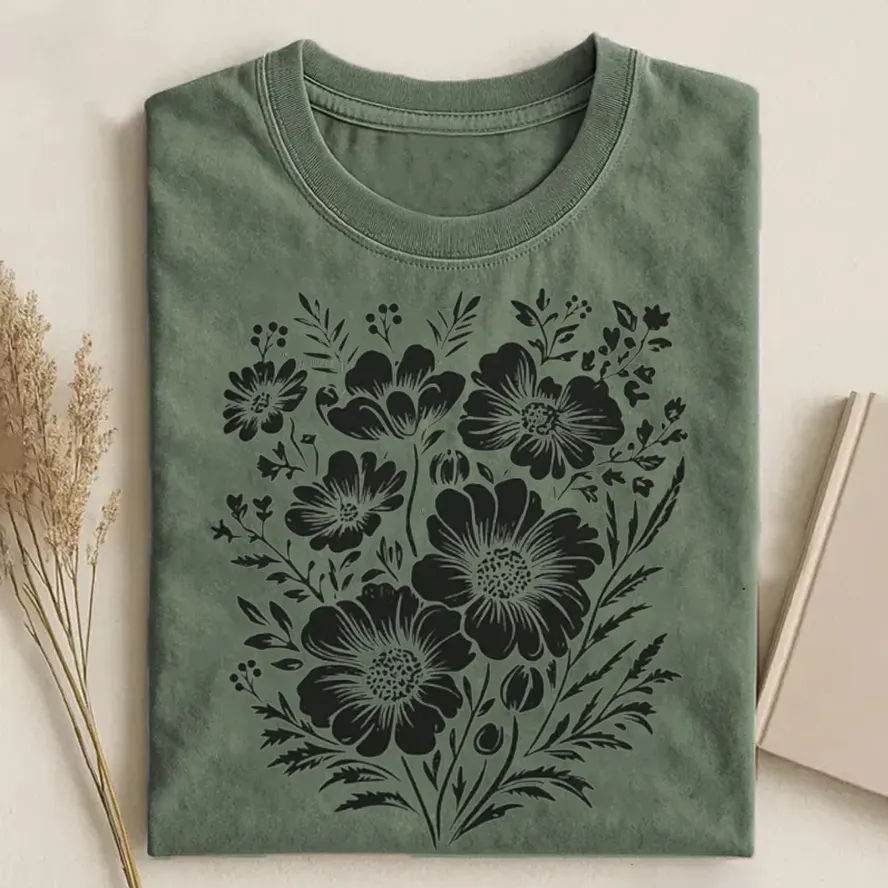 Vintage Pressed Flowers T-shirt