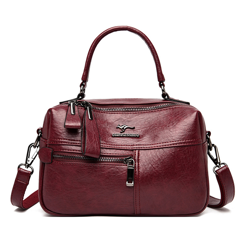 Simple One-Shoulder Crossbody Bag Soft Leather