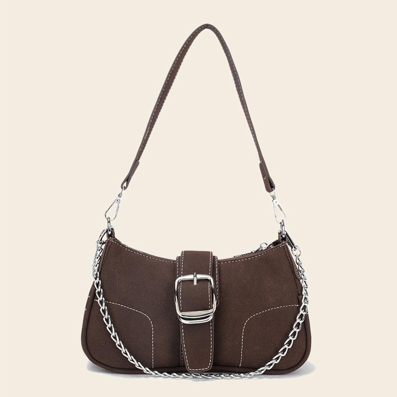 Retro Fashion Matte High Texture Soft Underarm Joker Baguette Bag