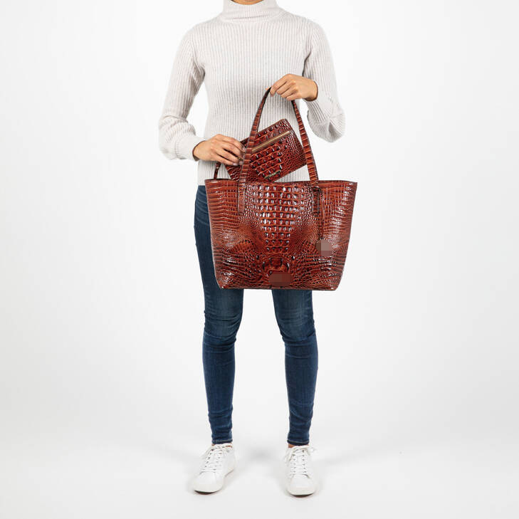 Vintage Multicolor Brahman Crocodile Tote Bag