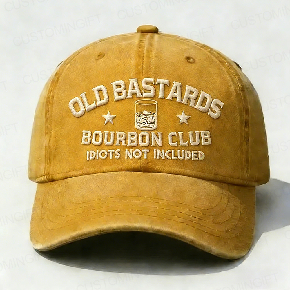 Old Bastards Bourbon Club Idiots Not Included Embroidery Cap