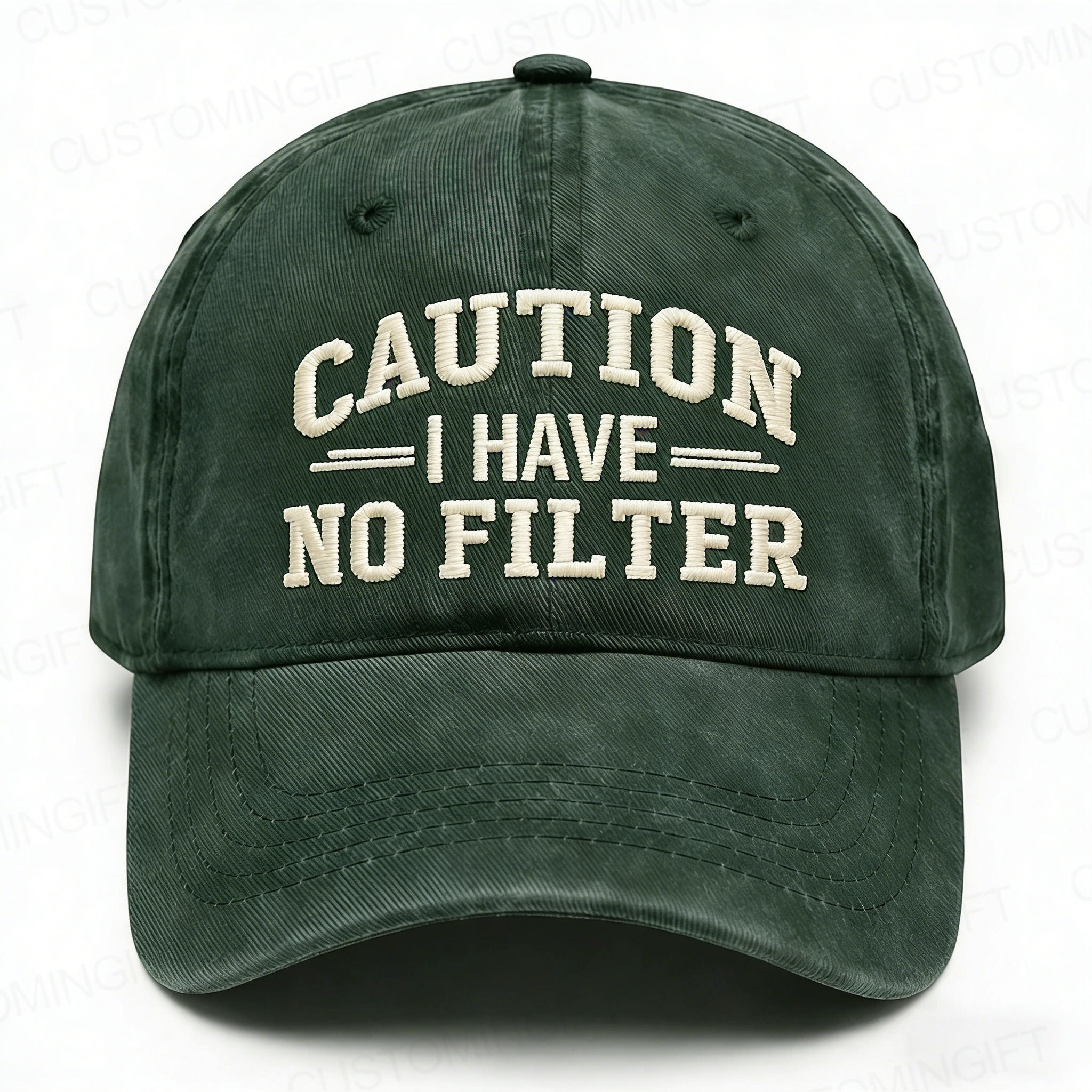 Caution I Have No Filter Embroidery Cap