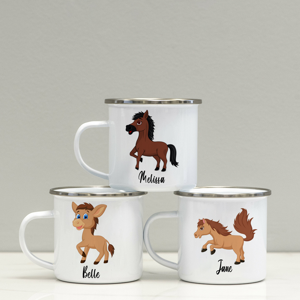 Personalised 12oz Cute Horse Mugs for Kids  | KidMug30