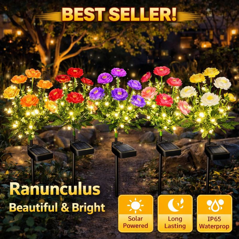 Ethereal Solar Snow Lotus Lights | Pure Elegance Collection (Set of 5)