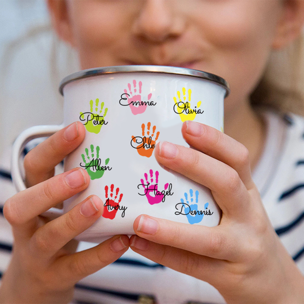 Personalised 12oz Funny Family Handprints Mugs for Kids | KidMug46