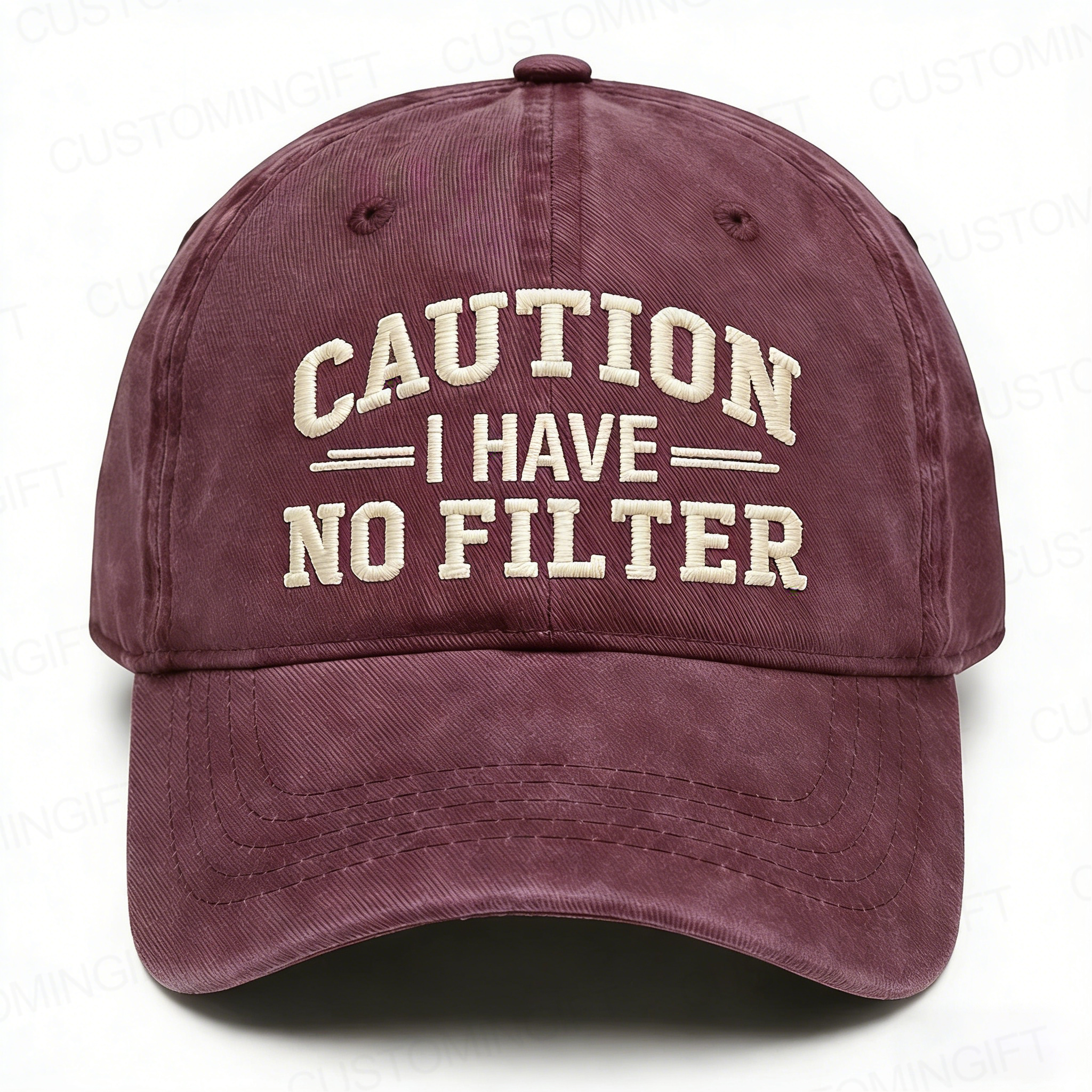 Caution I Have No Filter Embroidery Cap