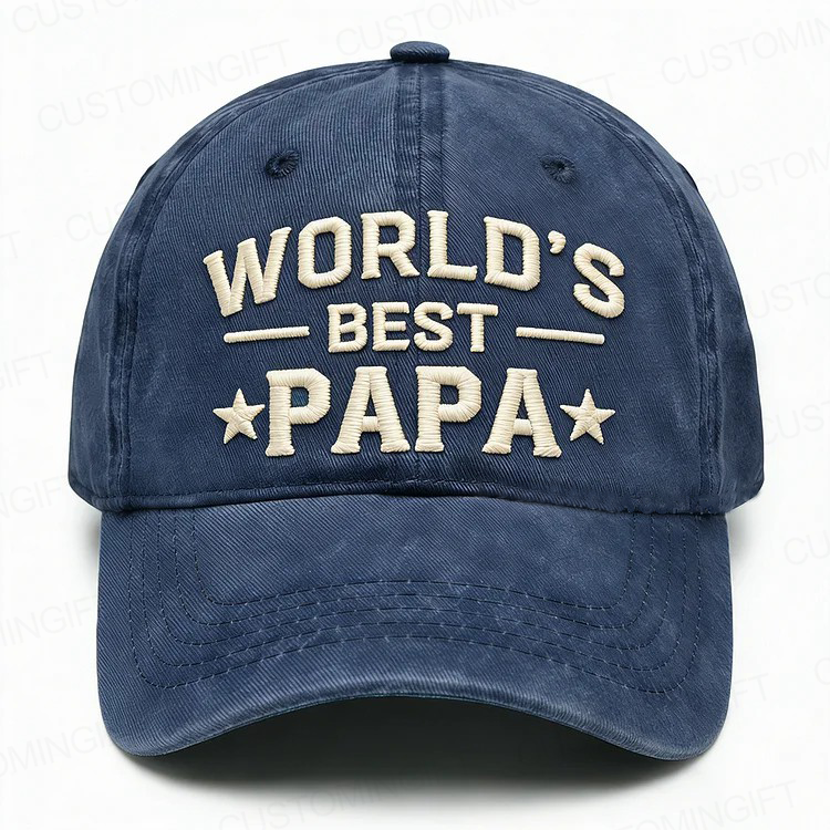 World's Best Papa Embroidery Cap
