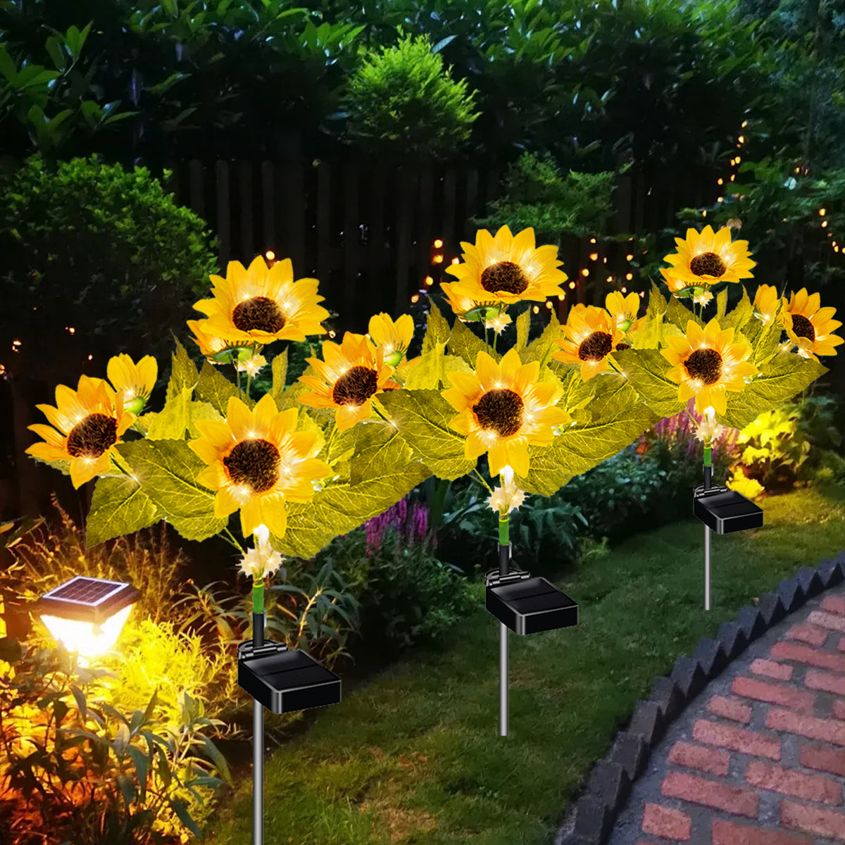 Vibrant Solar Sunflower Lights | Summer Sunshine Collection (Set of 4)