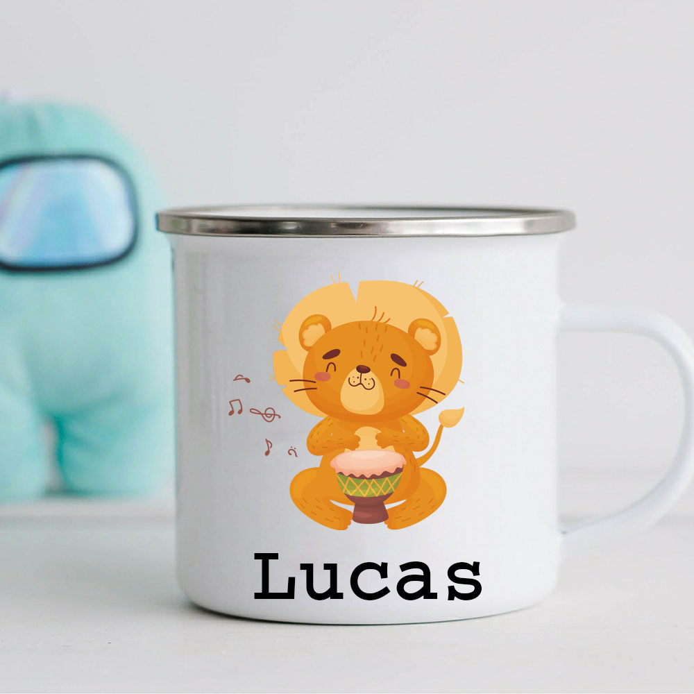 Personalised 12oz Music Animals Mugs for Kids  | KidMug34