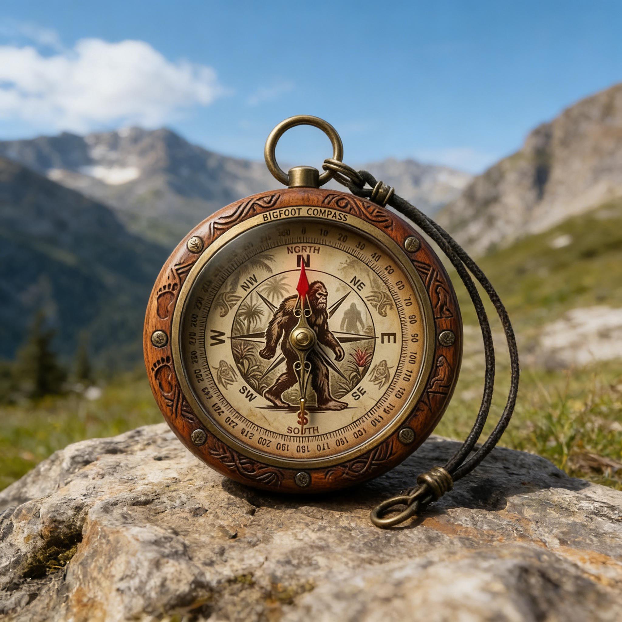 🌲Last Day Promo: 49% OFF 🧭 Bigfoot Adventure Compass – Sasquatch Explorer Gift for Men, Camping & Hiking Gear