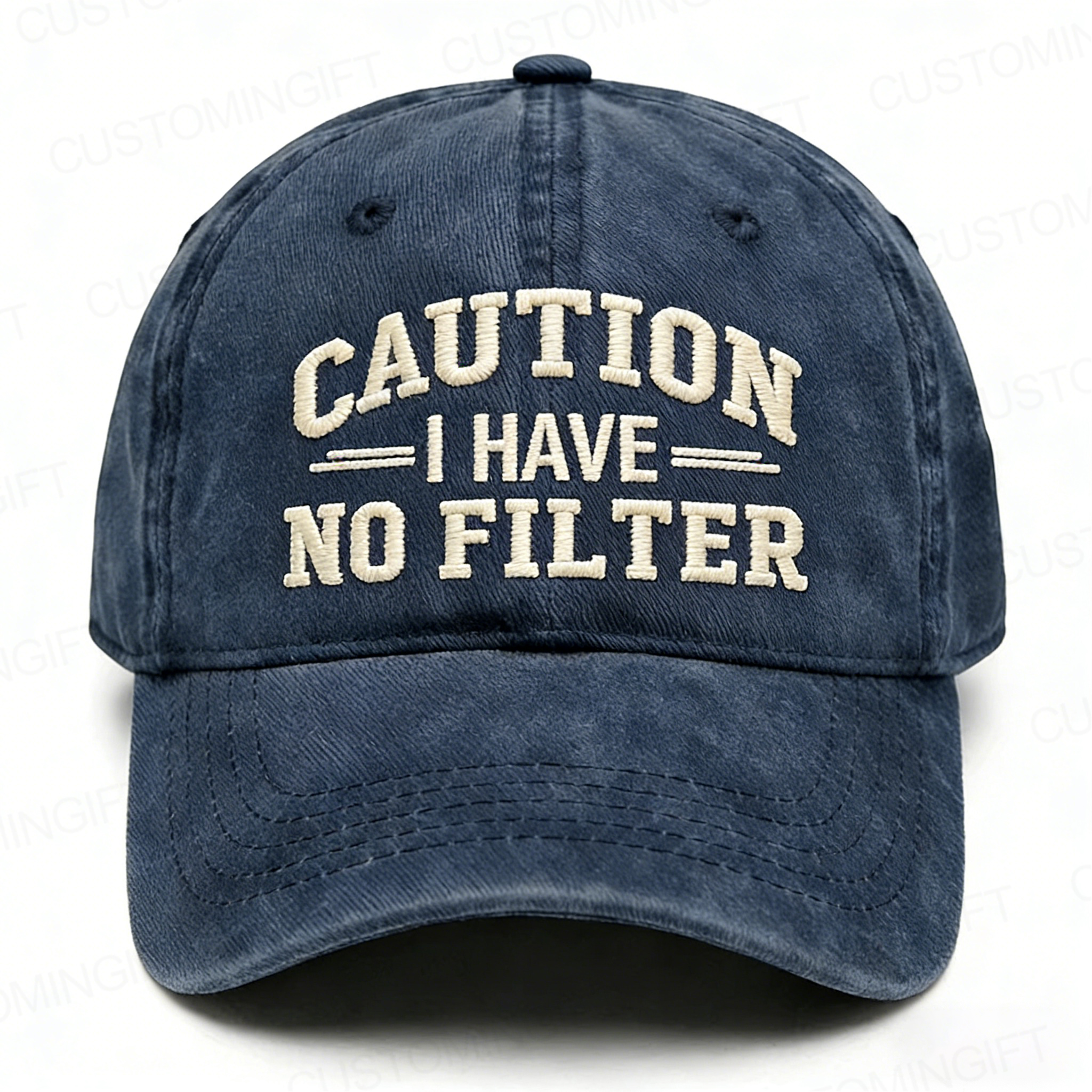 Caution I Have No Filter Embroidery Cap