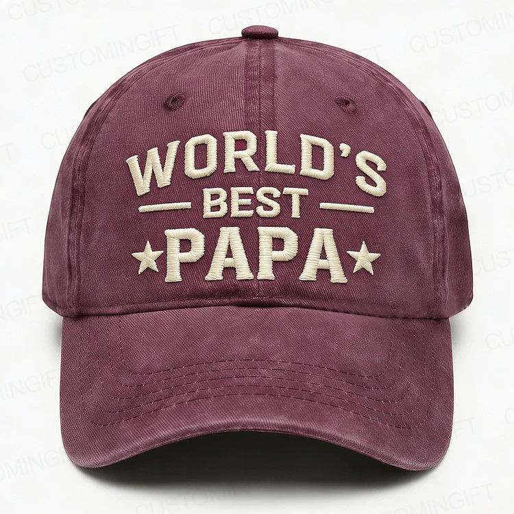 World's Best Papa Embroidery Cap