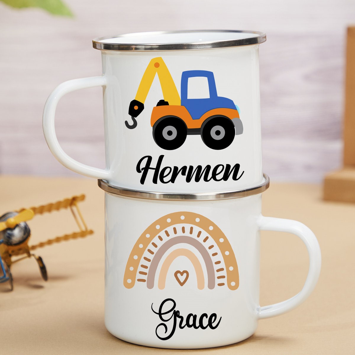 Personalised 12oz Cute Pattern Mugs for Kids  | KidMug36