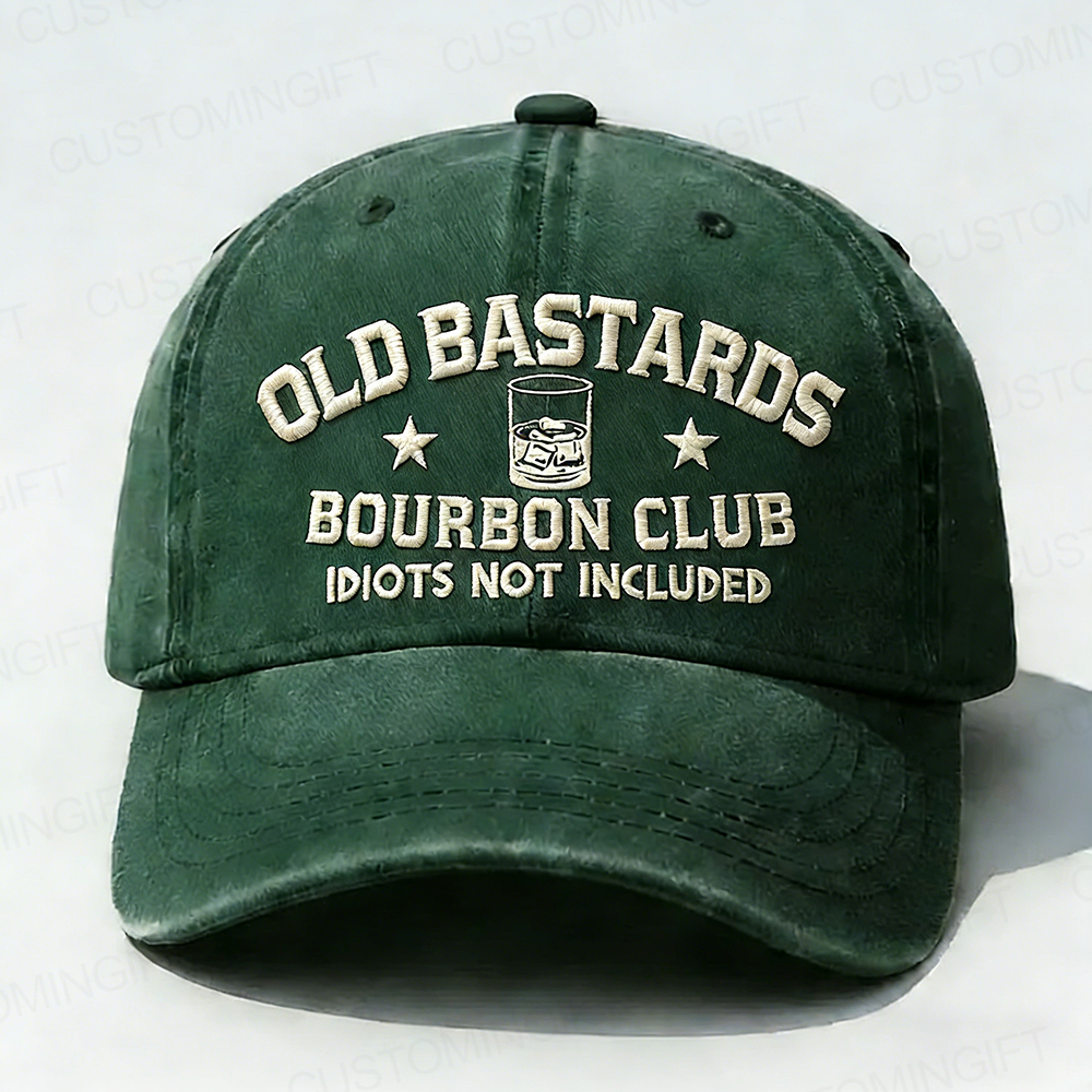 Old Bastards Bourbon Club Idiots Not Included Embroidery Cap