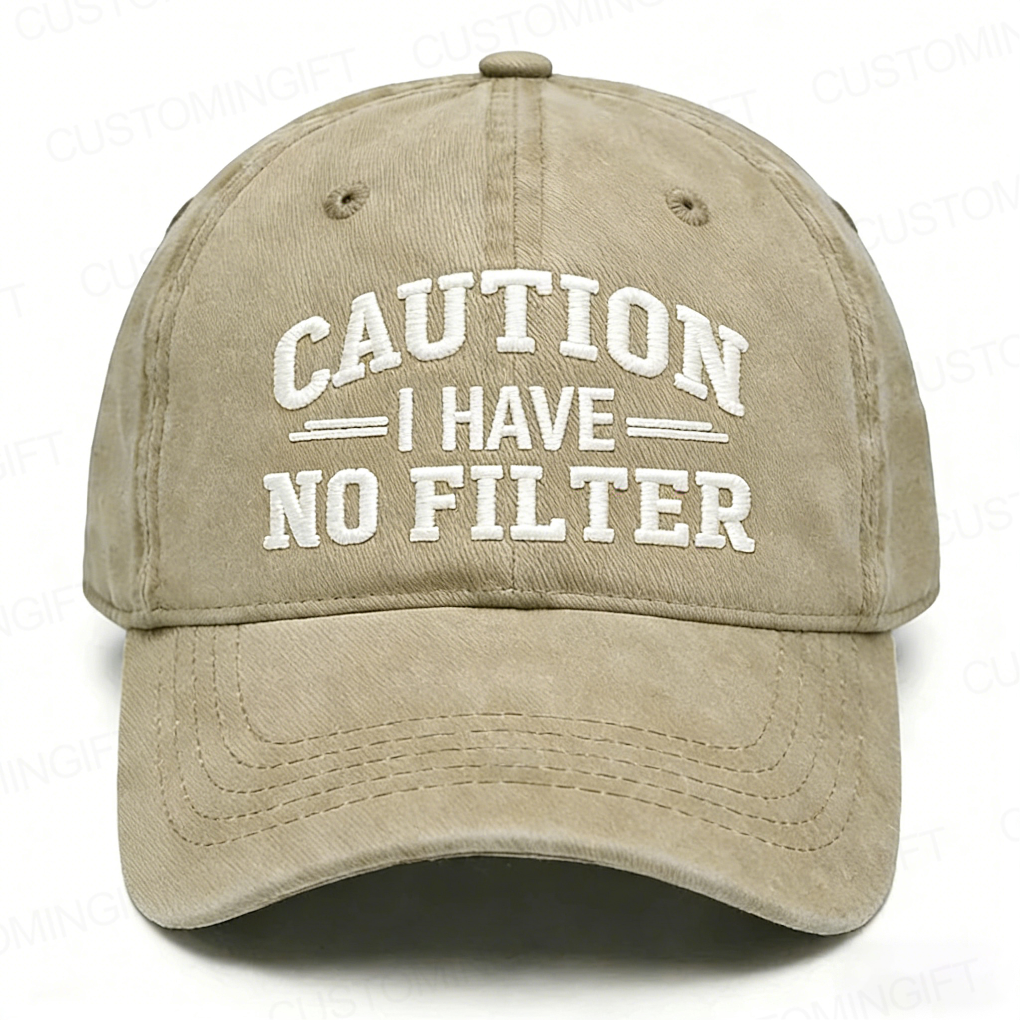 Caution I Have No Filter Embroidery Cap