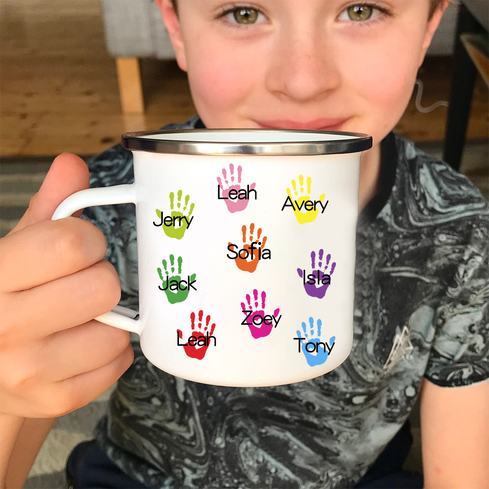 Personalised 12oz Funny Family Handprints Mugs for Kids | KidMug46