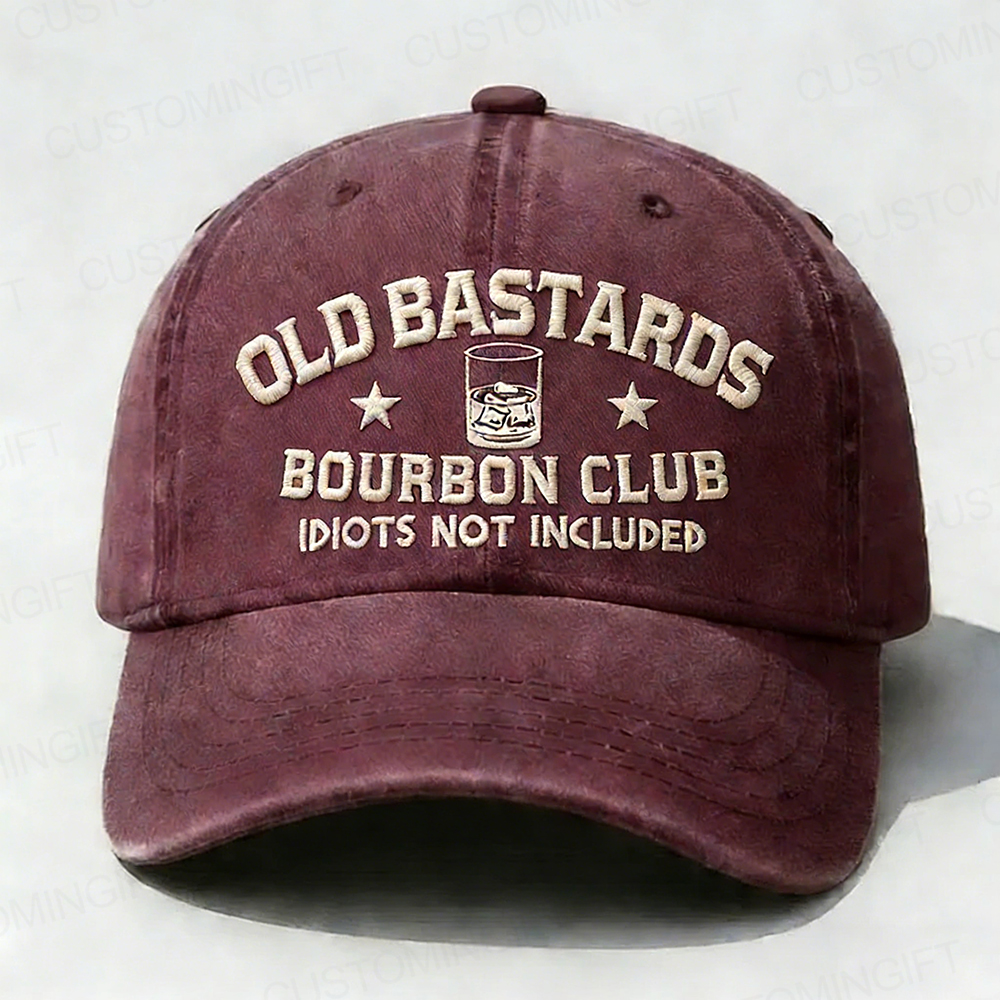 Old Bastards Bourbon Club Idiots Not Included Embroidery Cap