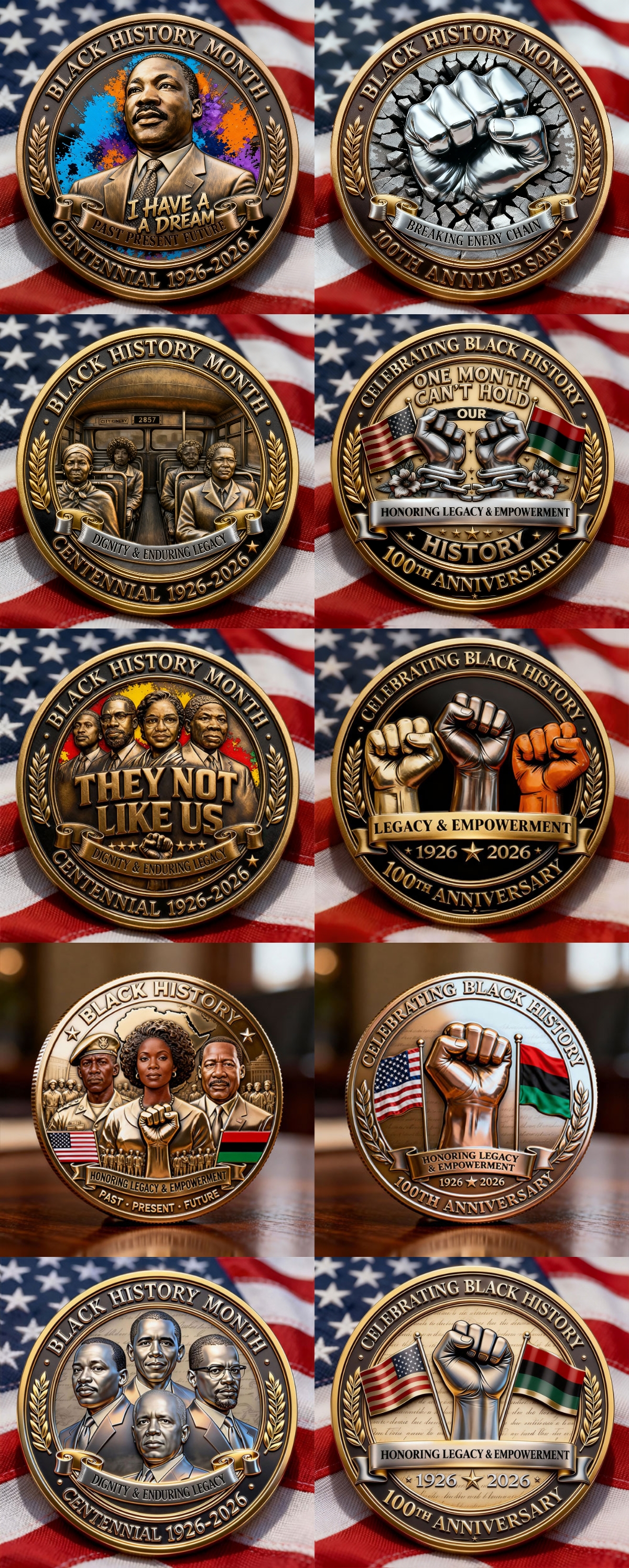 Black History Month Centennial Commemorative Coin Collection (1926–2026)