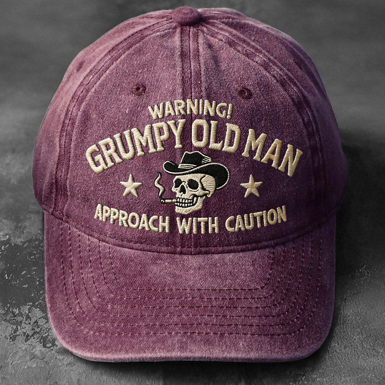 Warning Grumpy Old Man Embroidery Cap