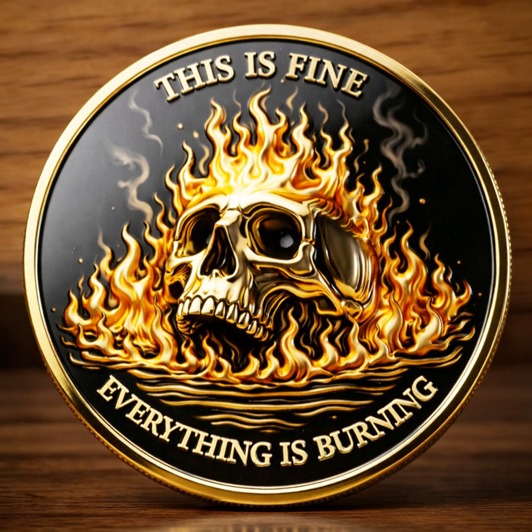 Everything’s Under Control I’m Fine Skull Coin