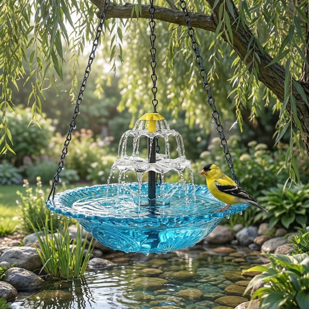 🎉Solar Cascade Hanging Bird Bath Fountain