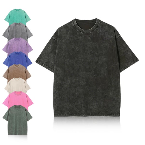 🔥4 Pack Oversized Tshirts for Men Gym Vintage Heavyweight T Shirts Cotton Workout Acid Wash Baggy Tees