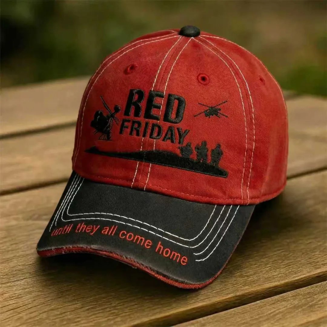 RED Friday Until They All Come Home Cap - Premium Embroidered Edition