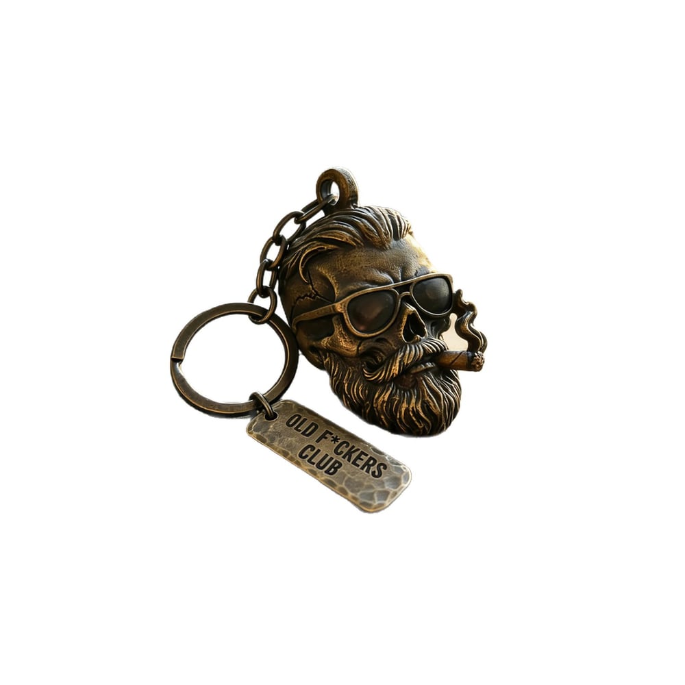 🧔🔥 Old F*ckers Club Skull Keychain