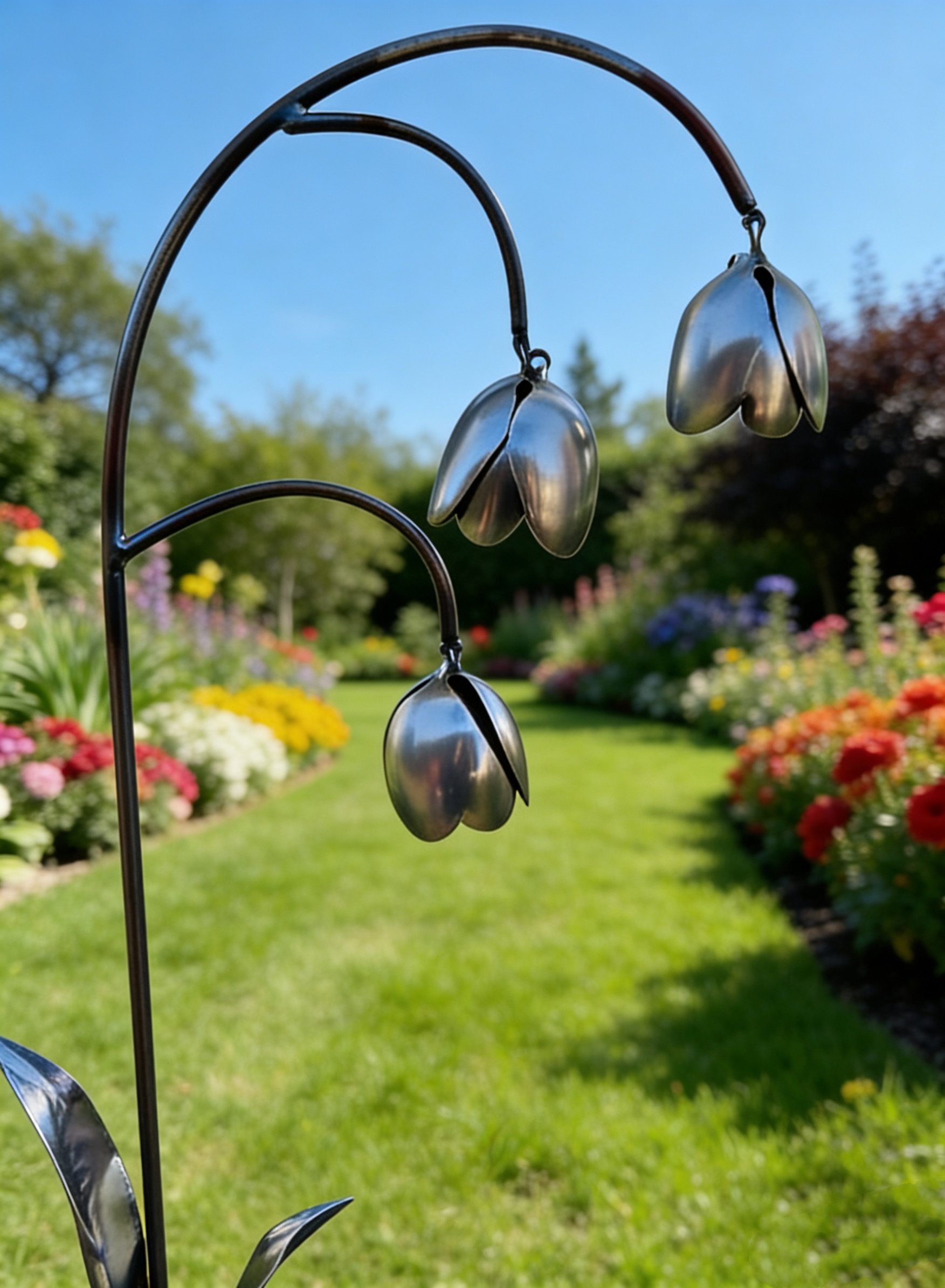 💐Metal Lily of the Valley - Garden Decoration, Scrap Metal Art🖤