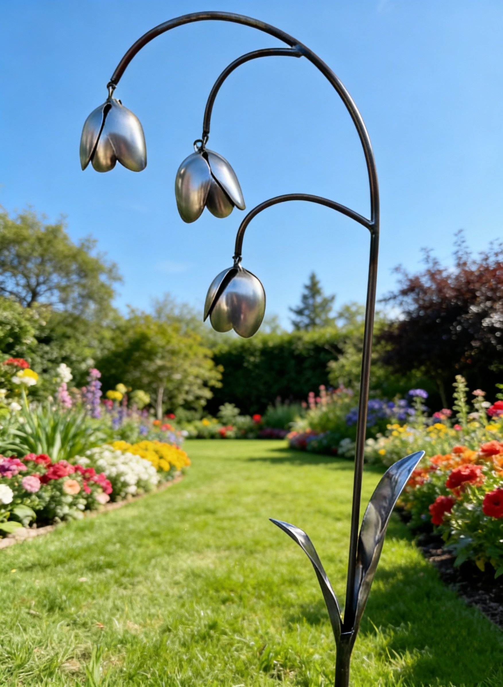 💐Metal Lily of the Valley - Garden Decoration, Scrap Metal Art🖤