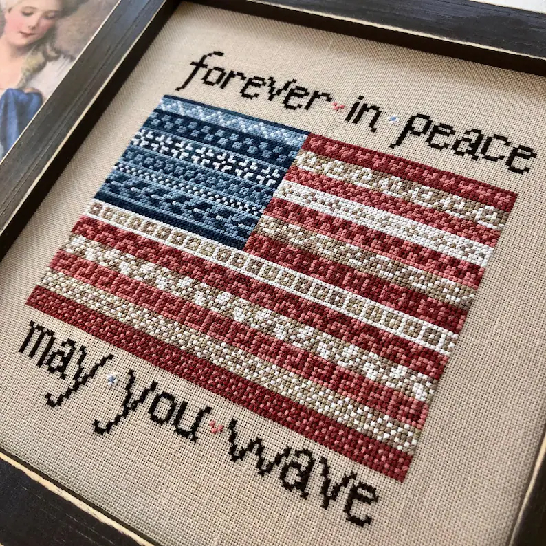 🎆Patriotic American Flag Cross Stitch Kit