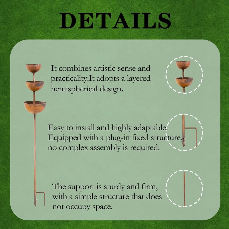 🌧️ Rain Catcher - Plant Support🐦 Metal Garden Ornament