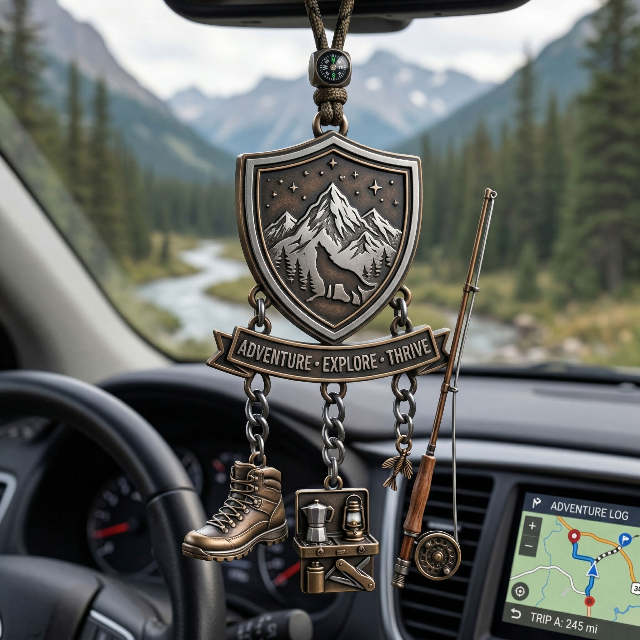 Outdoors Explorer Legacy Car Ornament