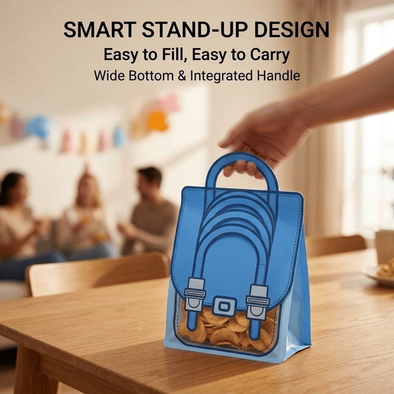 🛍️20-Pack Reusable Backpack Goody Bags | Smell-Proof Stand-Up Treat Pouches : Multi-Color Snack & Stationery Organizer for Kids Parties ✨