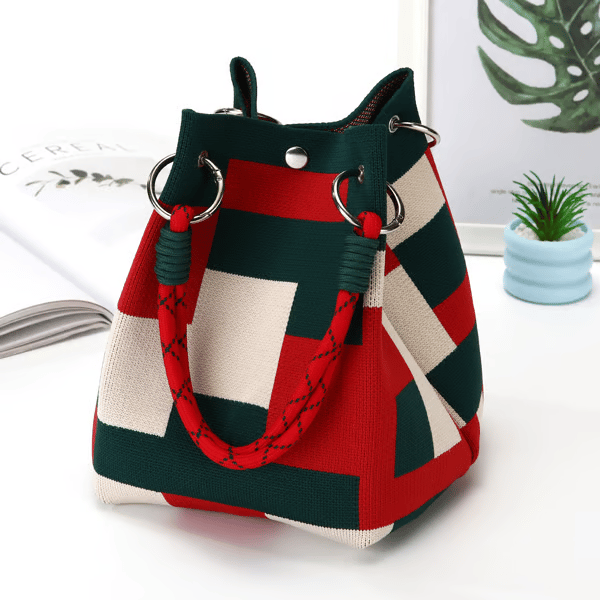 🌴 Boho Crochet Bucket Bag for Women – Handmade Woven Summer Beach Shoulder Bag