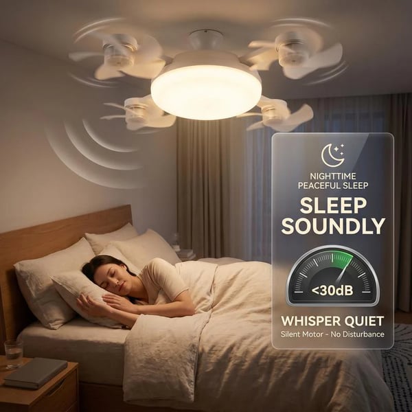 🏆Limited Time Sale 49% OFF!!❄Ceiling Fan Light – 2-in-1 Silent LED with Remote 🌬️💡 Energy-Efficient Airflow & Dimmable Lighting for Bedrooms, Living Rooms & Conservatories 🏡✨