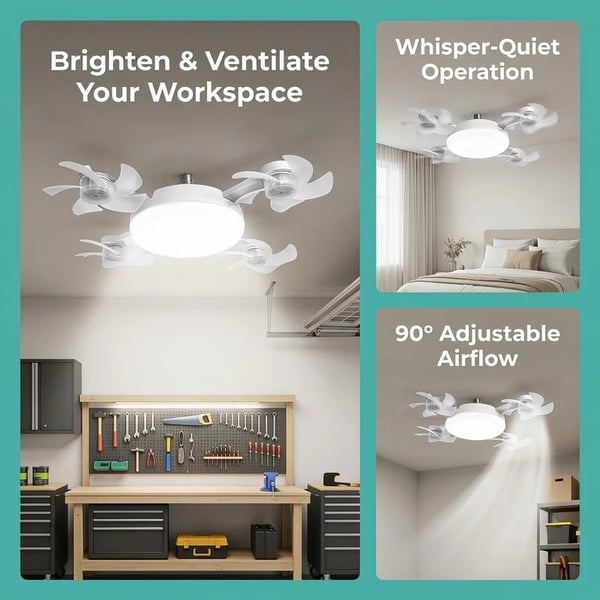 🏆Limited Time Sale 49% OFF!!❄Ceiling Fan Light – 2-in-1 Silent LED with Remote 🌬️💡 Energy-Efficient Airflow & Dimmable Lighting for Bedrooms, Living Rooms & Conservatories 🏡✨