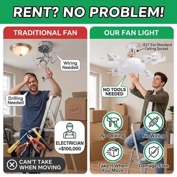🏆Limited Time Sale 49% OFF!!❄Ceiling Fan Light – 2-in-1 Silent LED with Remote 🌬️💡 Energy-Efficient Airflow & Dimmable Lighting for Bedrooms, Living Rooms & Conservatories 🏡✨