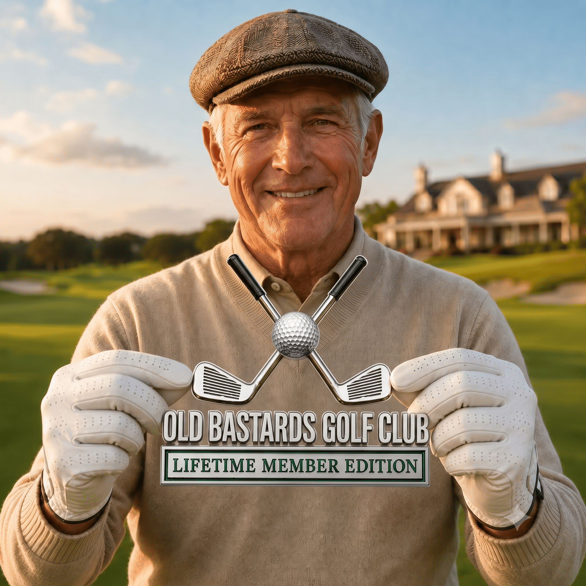 ⛳ Old Bastards Golf Club Lifetime Member Emblem – Premium 3D Metal Car Badge For Golf Legends