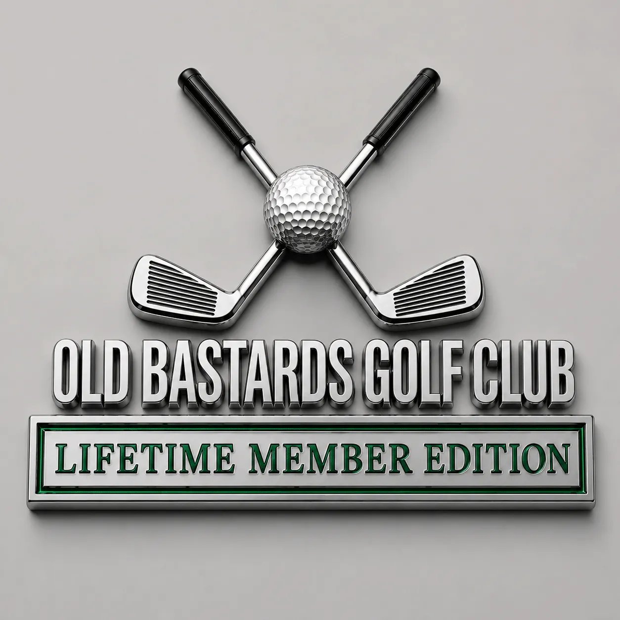 ⛳ Old Bastards Golf Club Lifetime Member Emblem – Premium 3D Metal Car Badge For Golf Legends