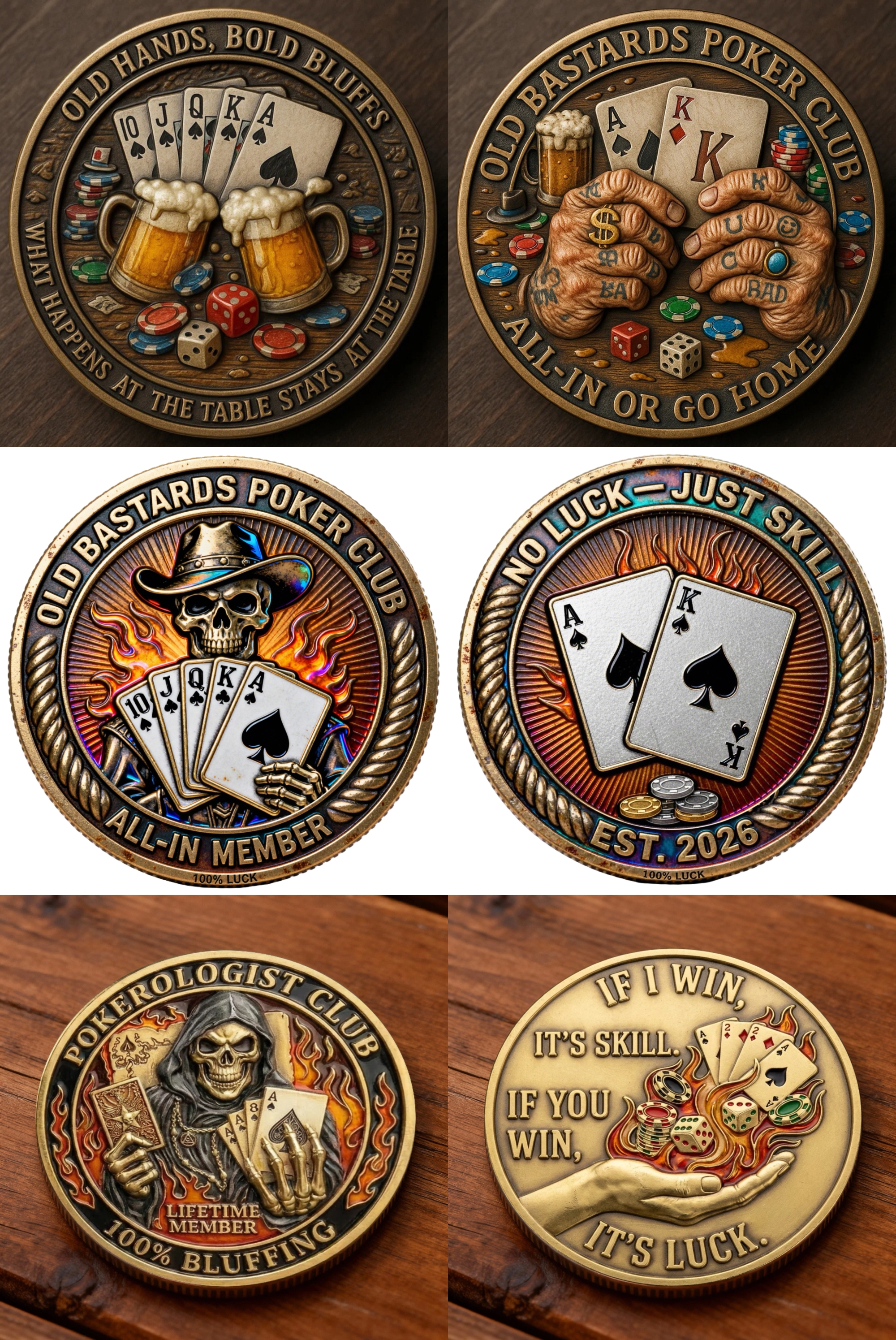 Old Bastards Poker Club Coin Collection
