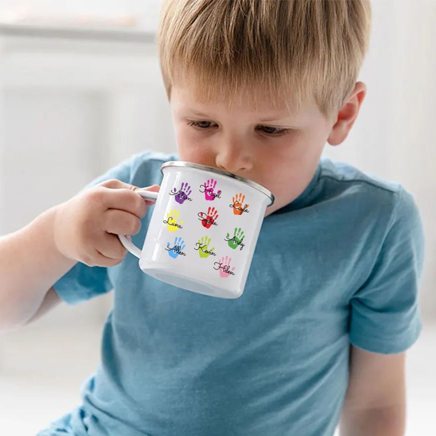 Personalised 12oz Funny Family Handprints Mugs for Kids | KidMug46