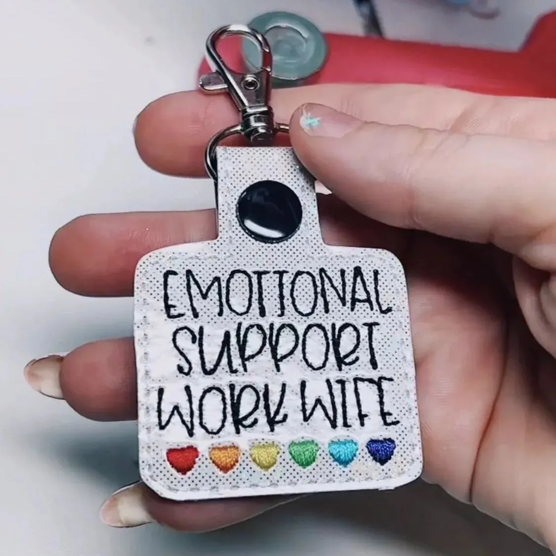 🌈Rainbow Hearts Emotional Support Keychain💕