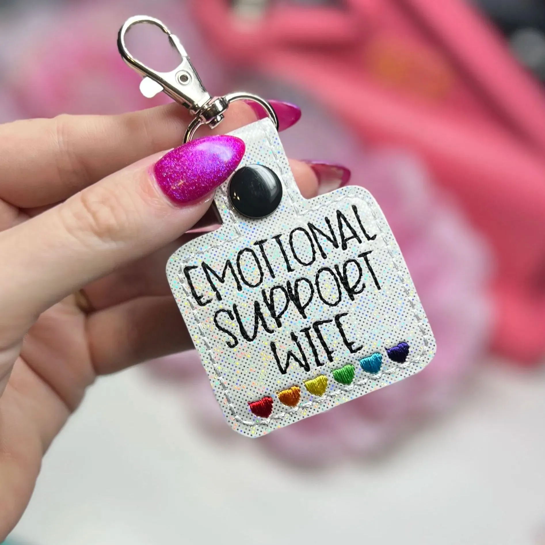 🌈Rainbow Hearts Emotional Support Keychain💕