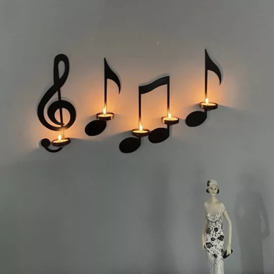 🎶Black Music Note Wall Sconce