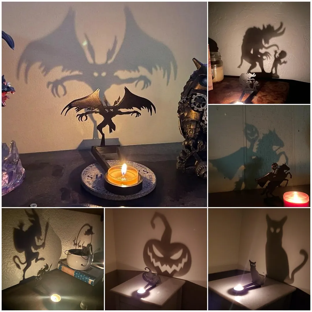 👻Ghostly Candlestick Shadow Decorations