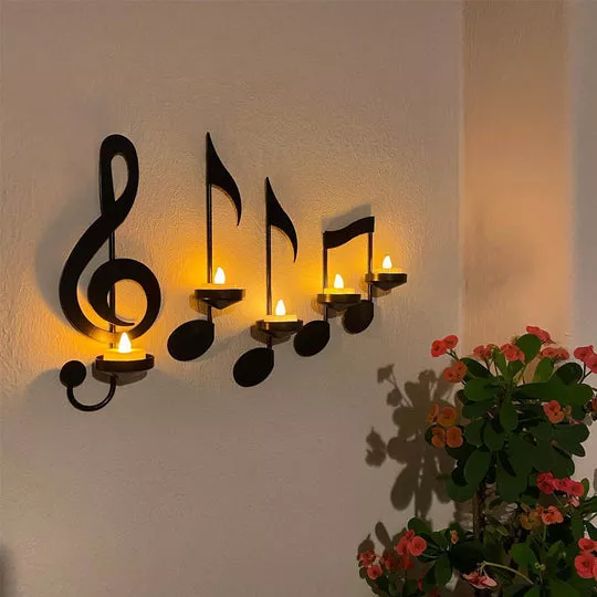 🎶Black Music Note Wall Sconce