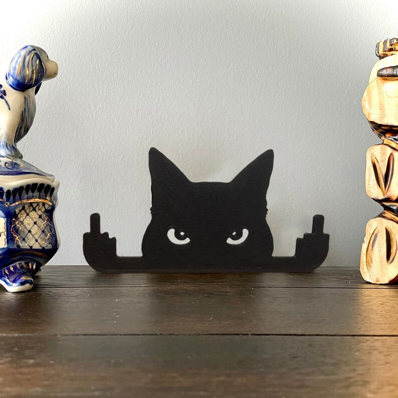 🤣Funny Middle Finger Black Cat & Rabbit Ornament