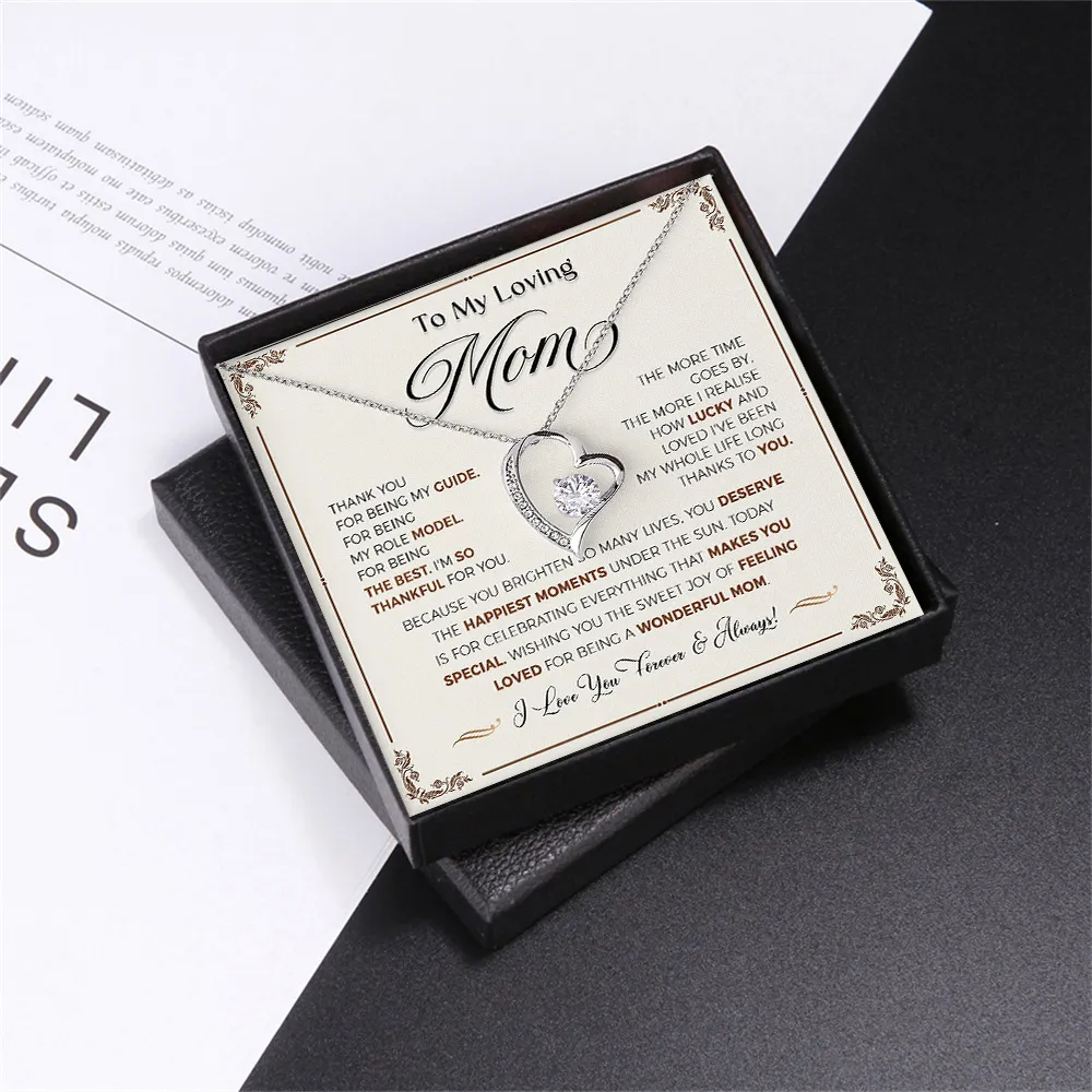 💝The Best Gift For Mom - Heart Necklace With Message Card Gift